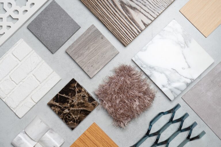 Curated material samples for interior design