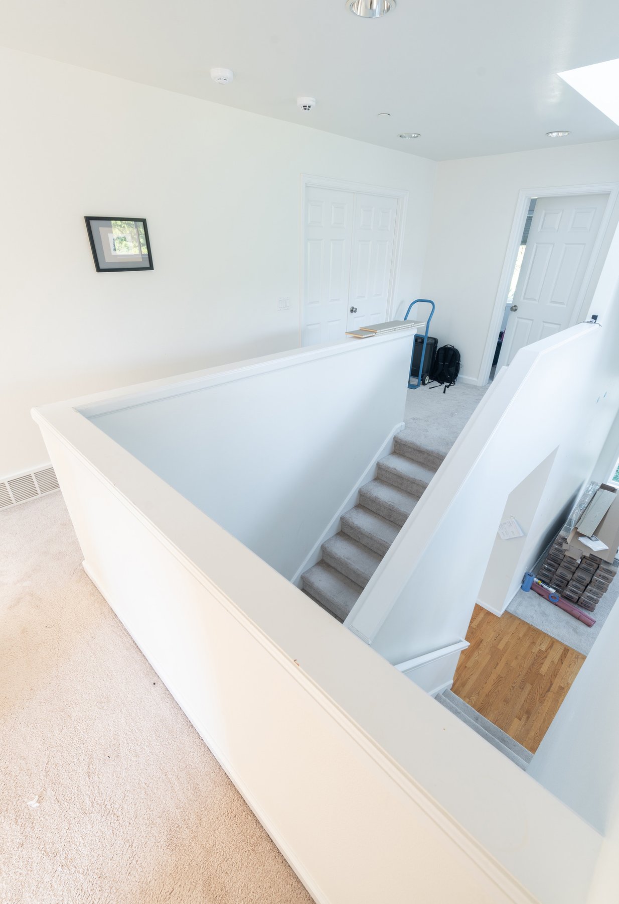 Carpeted stairs