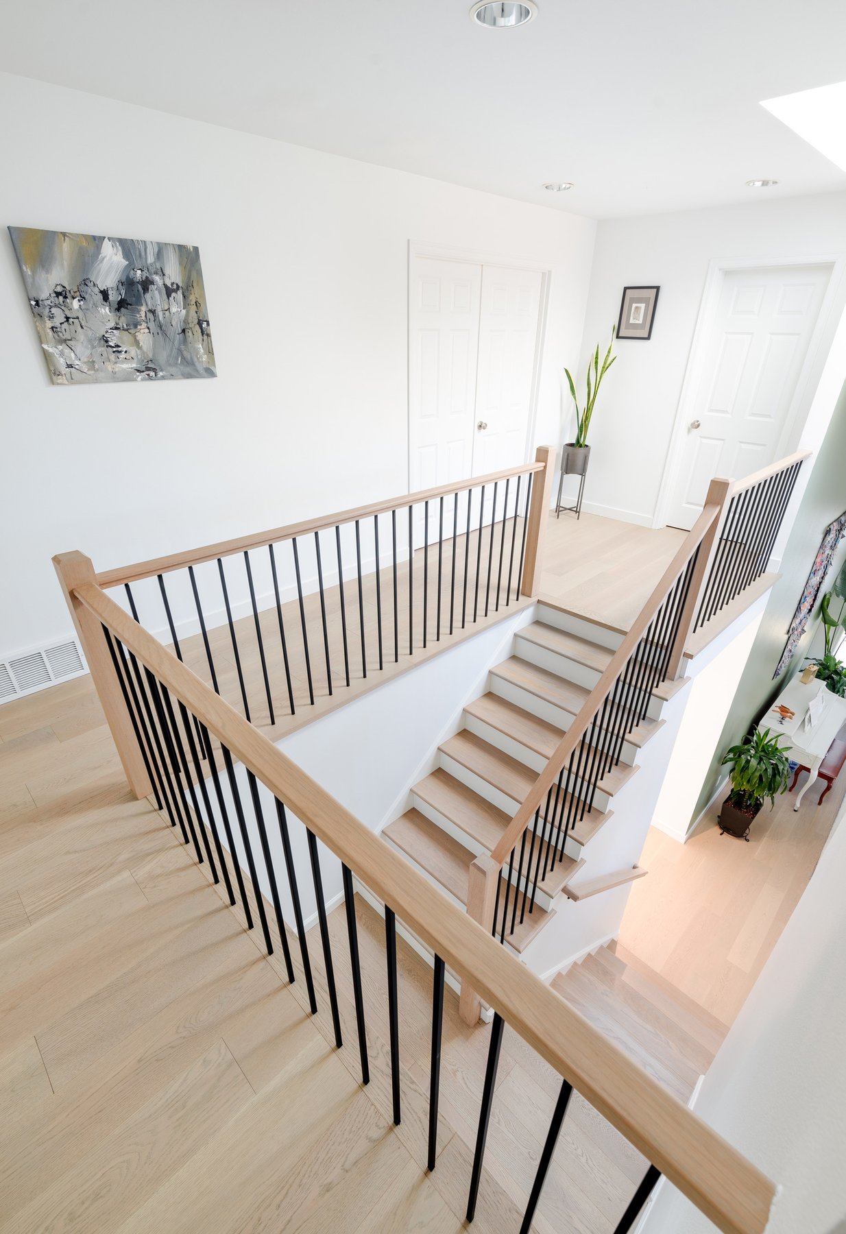 White oak with black railing
