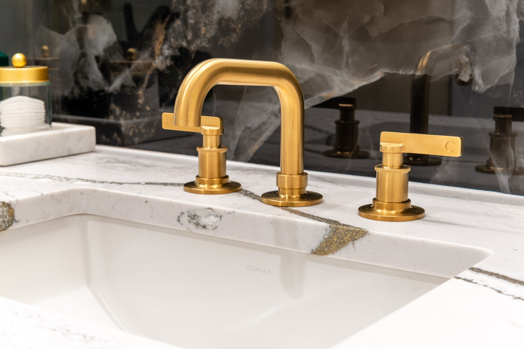 Brushed gold faucet